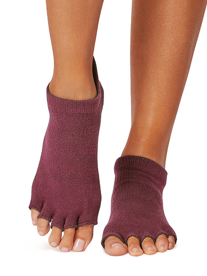 [ToeSox] Low Rise ローライズ（Half-Toe／つま先なし） グリップ ソックス ／ ヨガ ピラティス 滑り止め付 靴下 25FW_D1