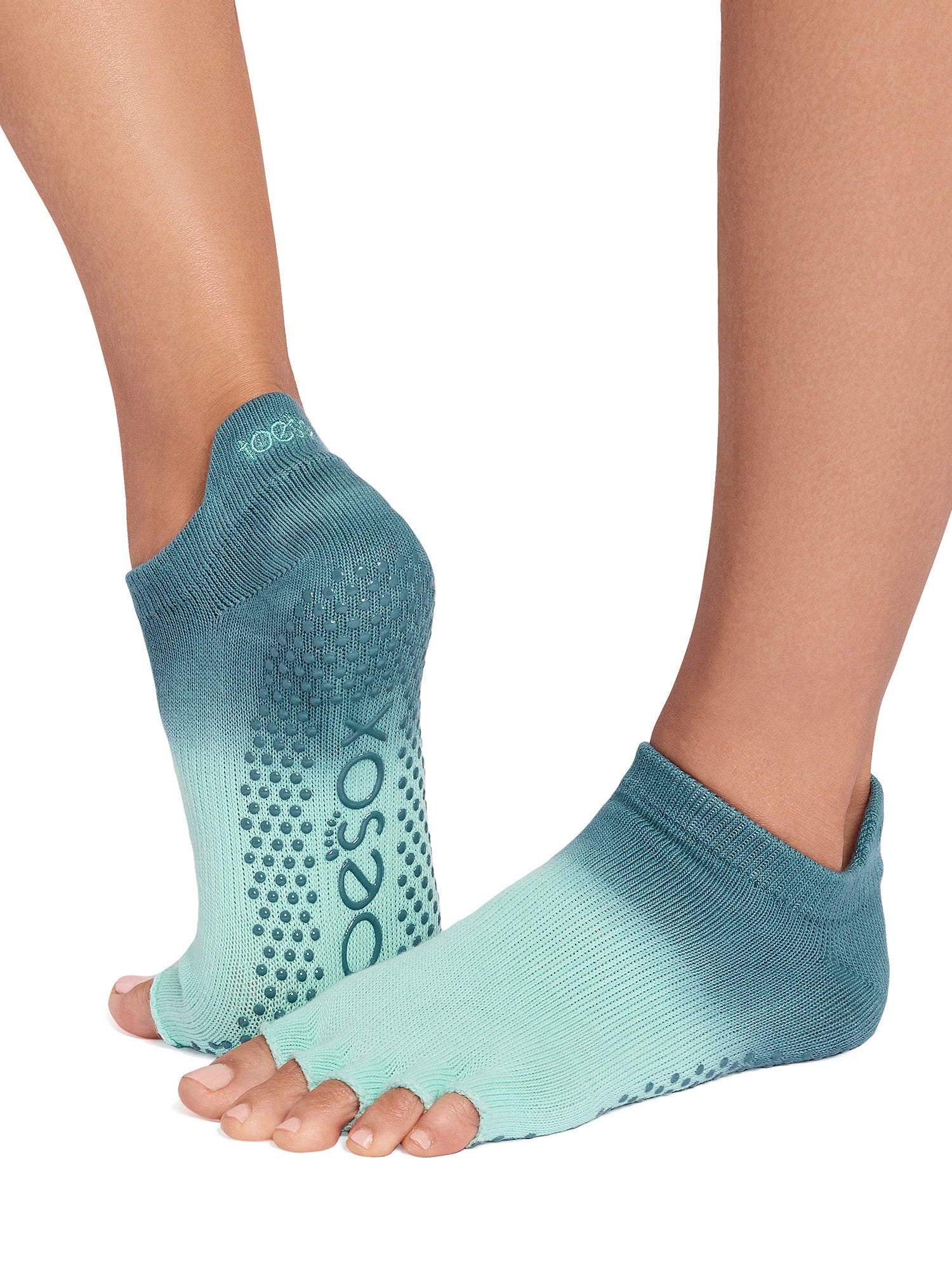 ToeSox] グリップ ソックス 5本指 ローライズ（Half-Toe／つま先なし
