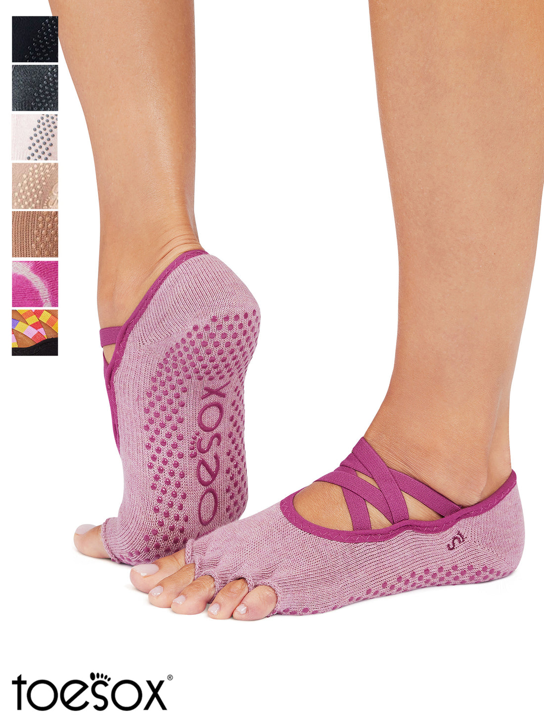 [ToeSox] Elle エル（Half-Toe／つま先なし）グリップ ソックス ／ ヨガ ピラティス 滑り止め付 靴下 25FW_D2