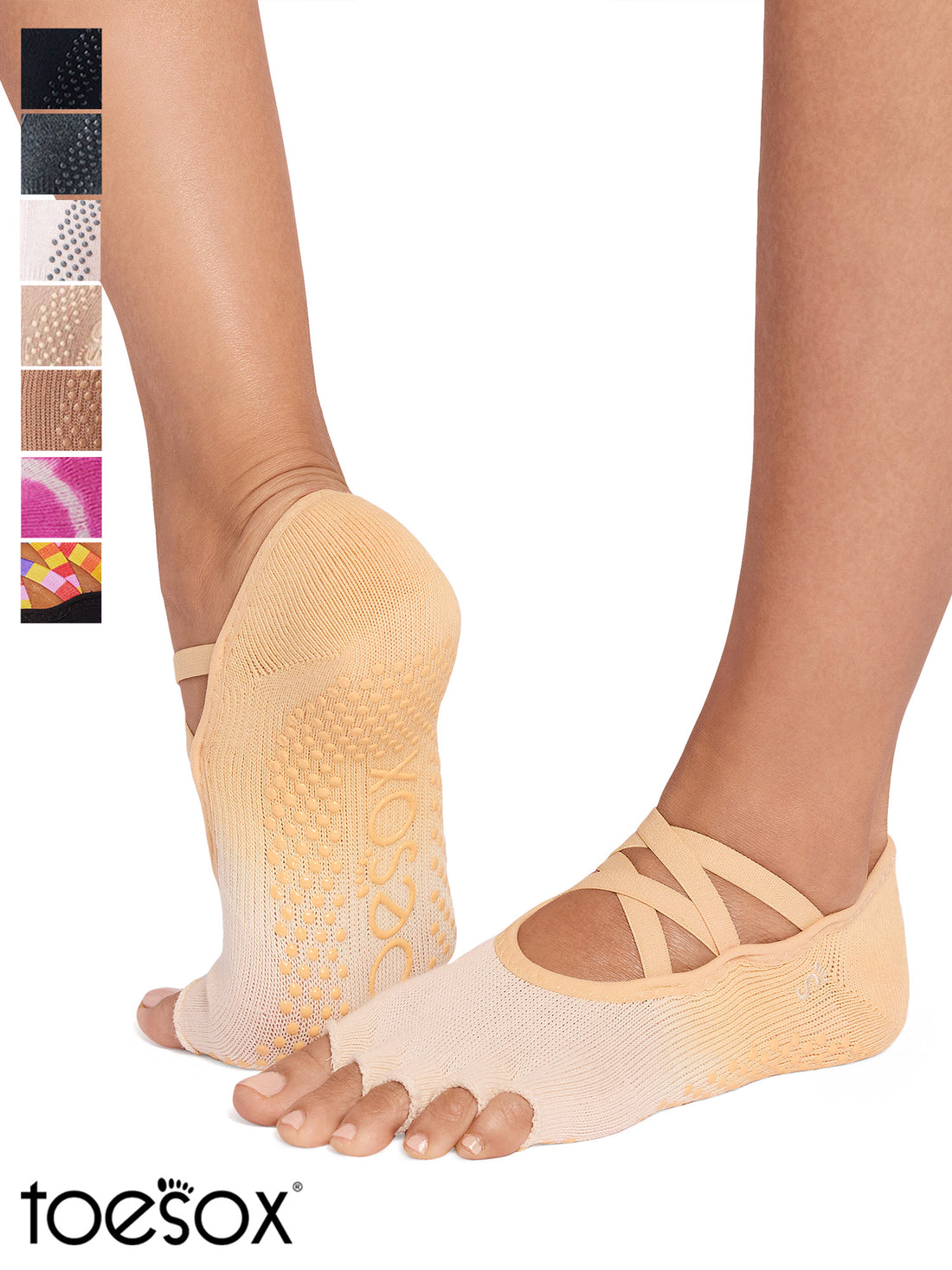 [ToeSox] Elle エル（Half-Toe／つま先なし）グリップ ソックス ／ ヨガ ピラティス 滑り止め付 靴下 26SS_D1