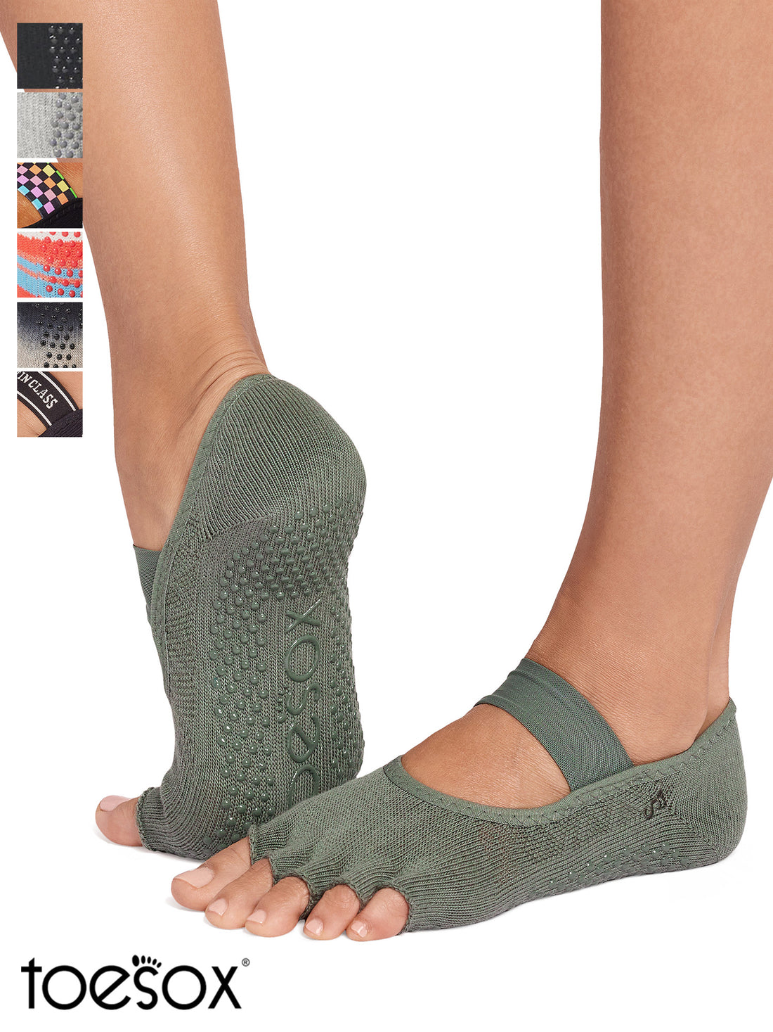 [ToeSox] Mia (Half-Toe) Grip Socks / Yoga Pilates Anti-Slip Socks 24FW