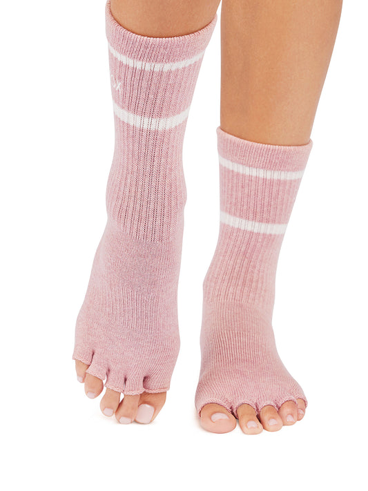 [ToeSox] Crew クルー（Half-Toe／つま先なし） グリップ ソックス／ ヨガ ピラティス 滑り止め付 靴下 クルー丈 26SS_D1