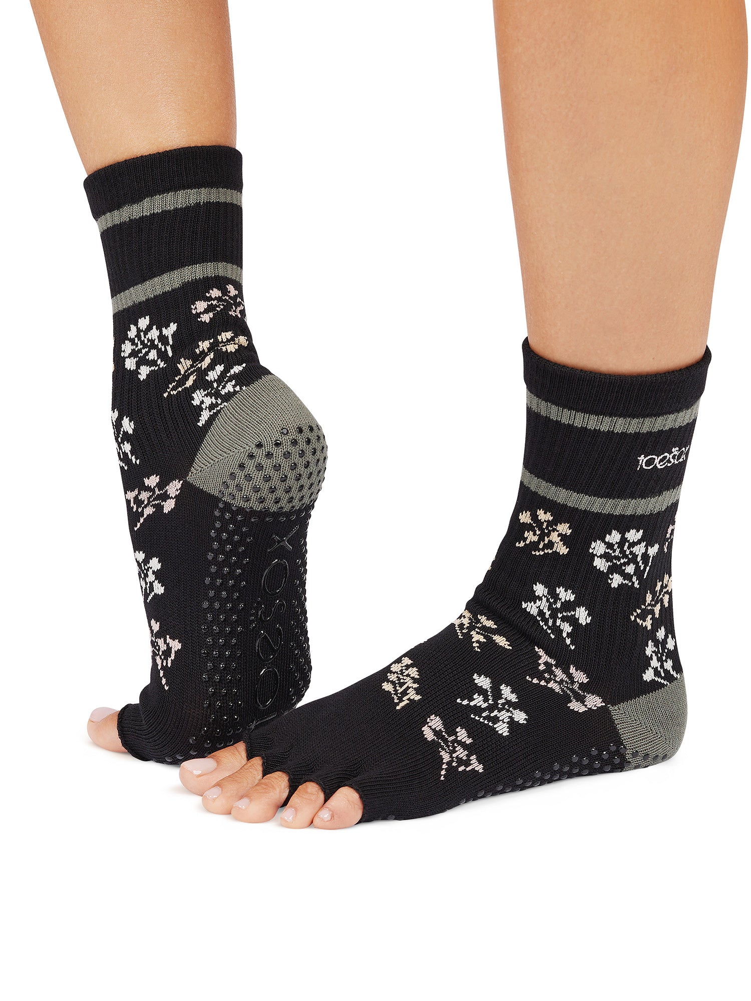 [ToeSox] Crew (Half-Toe/No Toes) Grip Socks/Yoga Pilates Non-Slip Socks Crew Length 24FW_D3