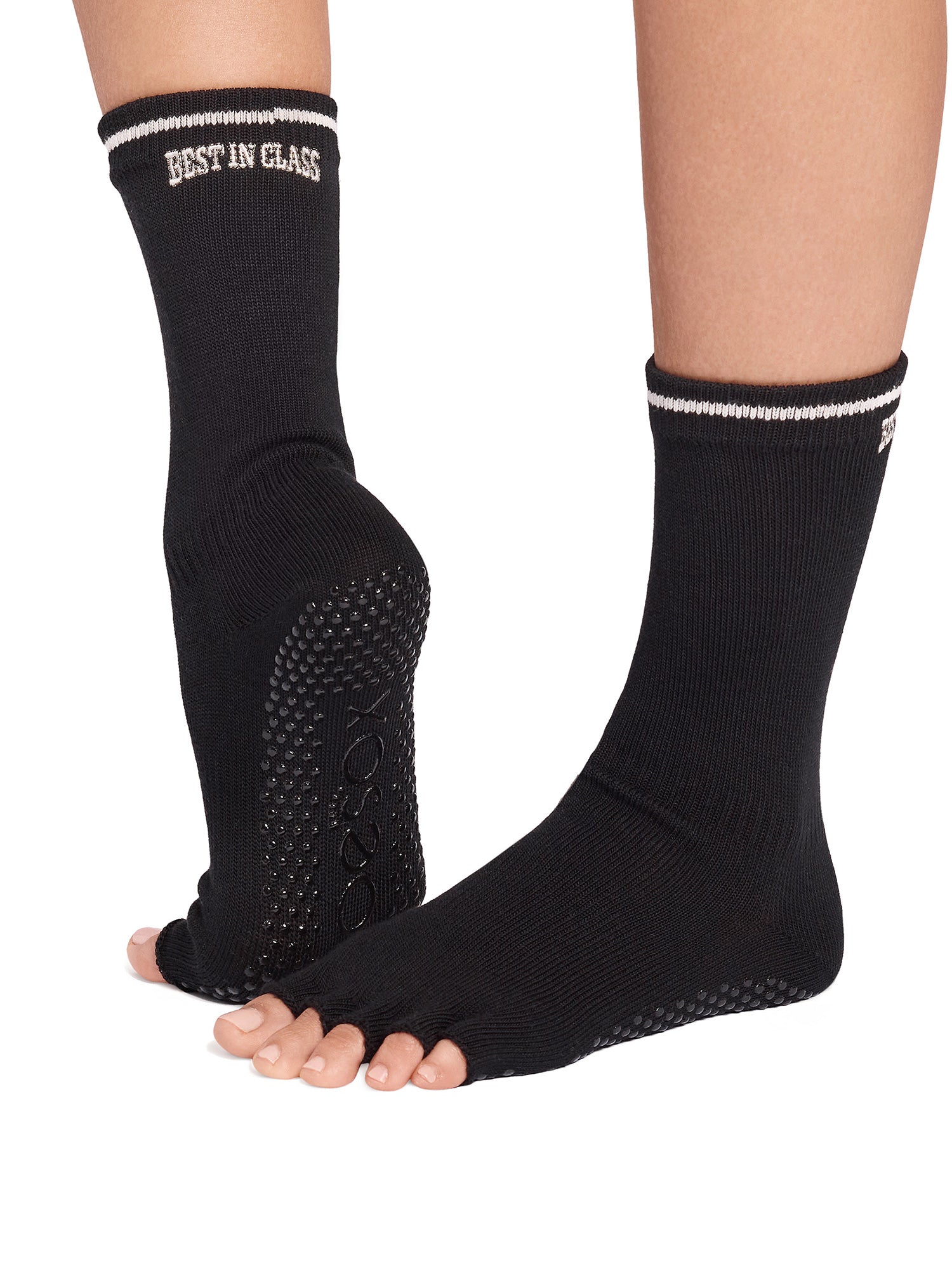 [ToeSox] Crew (Half-Toe/No Toes) Grip Socks/Yoga Pilates Non-Slip Socks Crew Length 24FW_D3