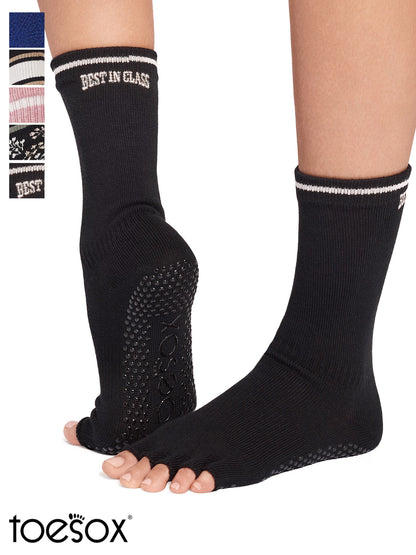 [ToeSox] Crew (Half-Toe/No Toes) Grip Socks/Yoga Pilates Non-Slip Socks Crew Length 24FW_D3