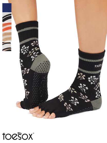 [ToeSox] Crew (Half-Toe/No Toes) Grip Socks/Yoga Pilates Non-Slip Socks Crew Length 24FW_D3