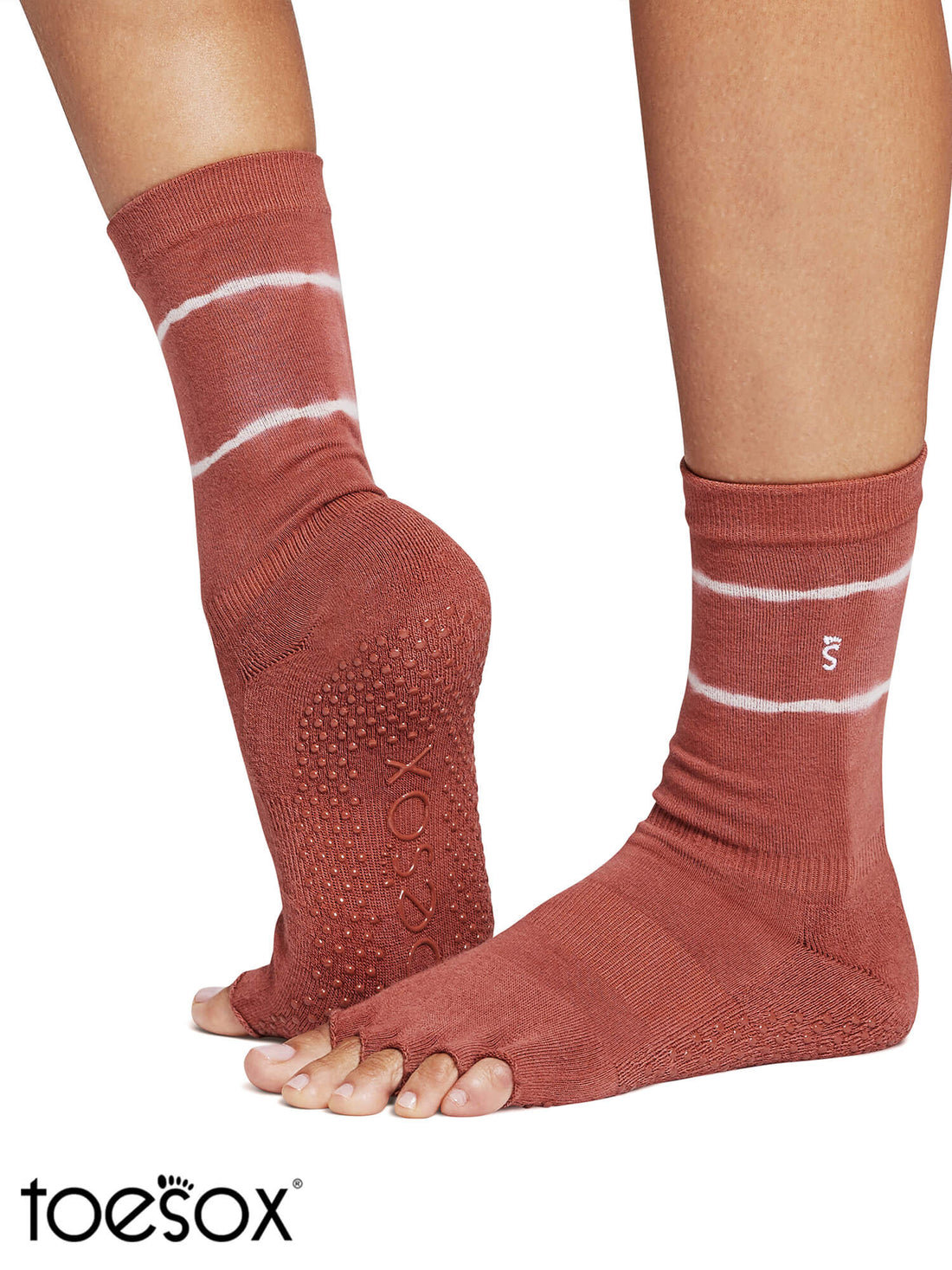 [ToeSox] Crew (Half-Toe/No Toes) Grip Socks/Yoga Pilates Non-Slip Socks Crew Length 24FW_D3