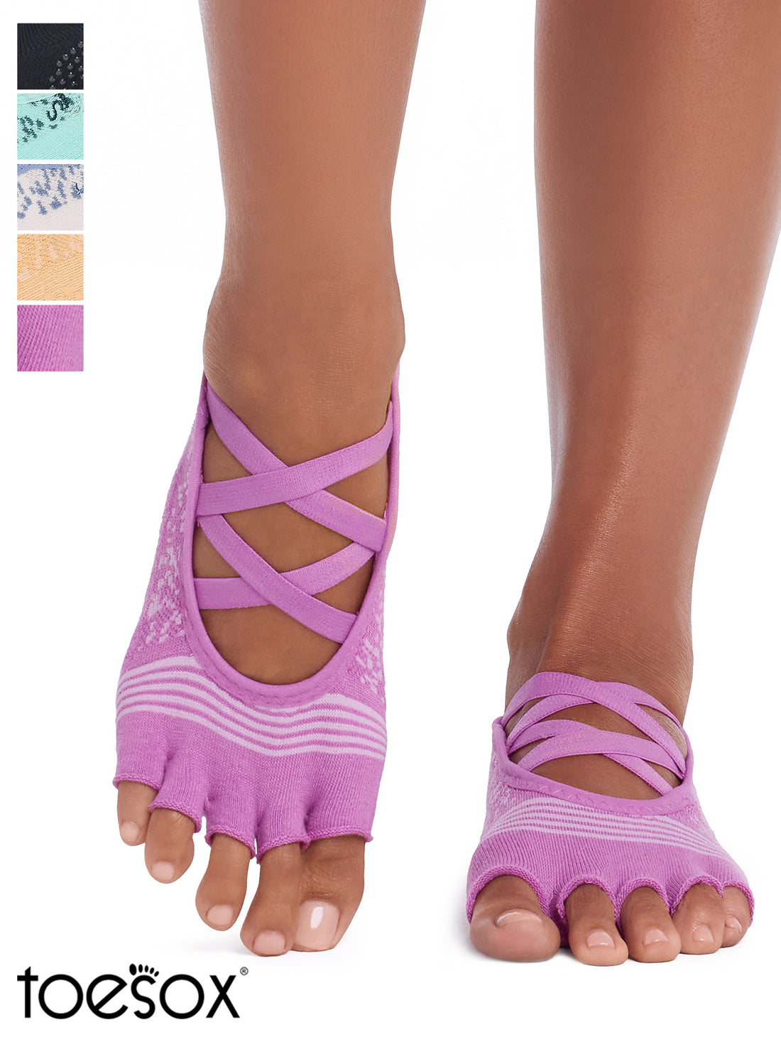 [ToeSox] Elle Tec エル テック（Half-Toe／つま先なし） テック グリップ ソックス／ ヨガ ピラティス 滑り止め付 靴下 26FW_D1