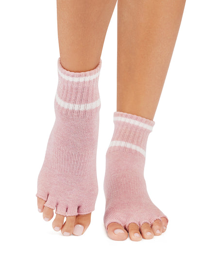 [ToeSox] Melody メロディー（Half-Toe／つま先なし） グリップ ソックス／ ヨガ ピラティス 滑り止め付 靴下 クルー丈 25FW_D2