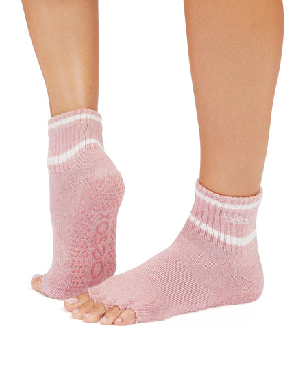 [ToeSox] Melody メロディー（Half-Toe／つま先なし） グリップ ソックス／ ヨガ ピラティス 滑り止め付 靴下 クルー丈 25FW_D2