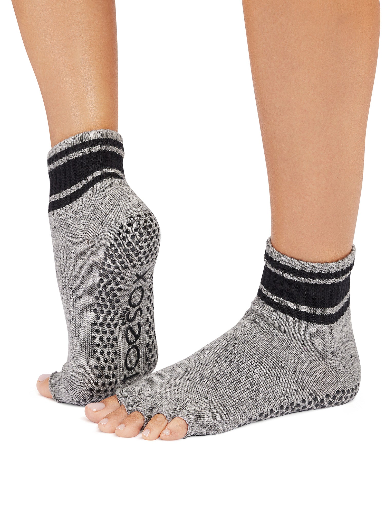 [ToeSox] Melody メロディー（Half-Toe／つま先なし） グリップ ソックス／ ヨガ ピラティス 滑り止め付 靴下 クルー丈 25FW_D2