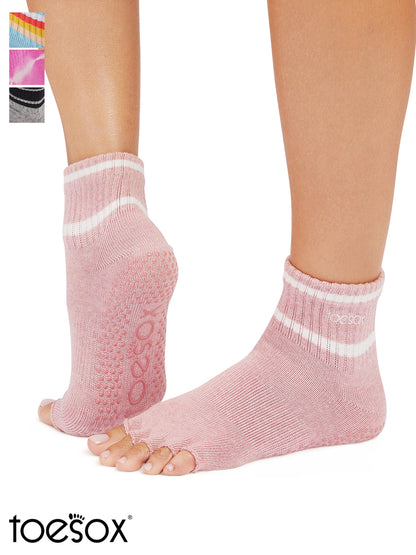 [ToeSox] Melody メロディー（Half-Toe／つま先なし） グリップ ソックス／ ヨガ ピラティス 滑り止め付 靴下 クルー丈 25FW_D2