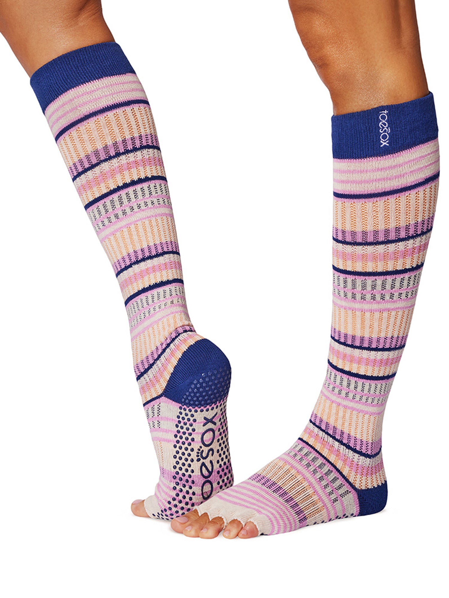 [ToeSox] Scrunch スクランチ Knee High（Half-Toe／つま先なし） グリップ ソックス／ ヨガ ピラティス 滑り止め付 靴下 ハイソックス 25SS_D2 2502