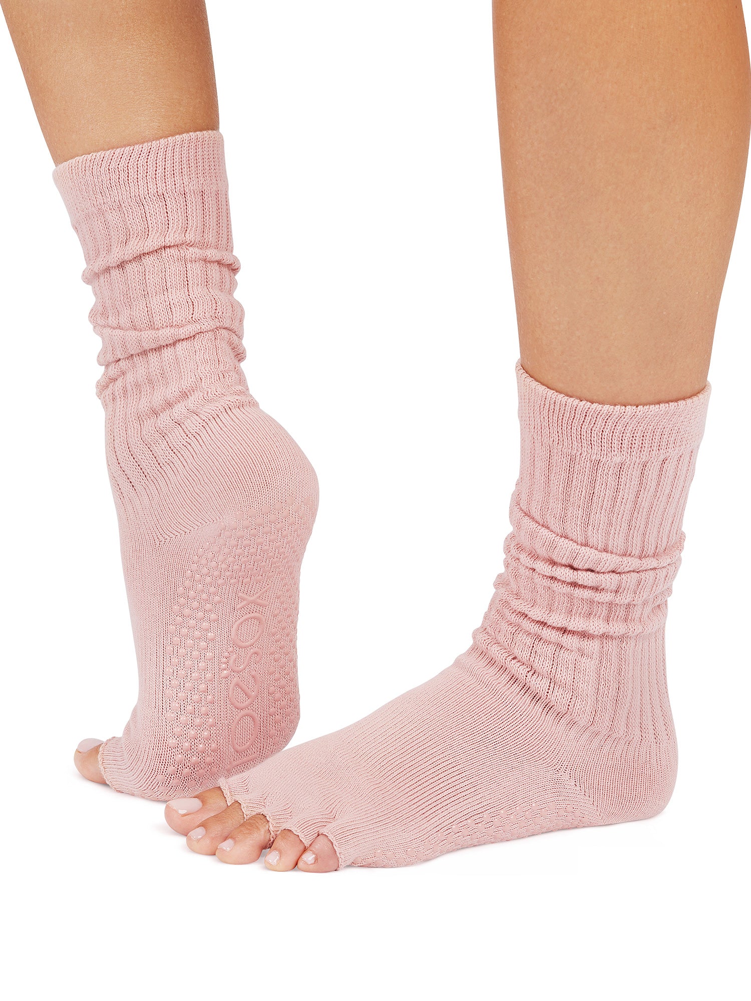 [ToeSox] Slouch スラウチ（Half-Toe／つま先なし） グリップ ソックス／ ヨガ ピラティス 滑り止め付 靴下 クルー丈 25FW_D2