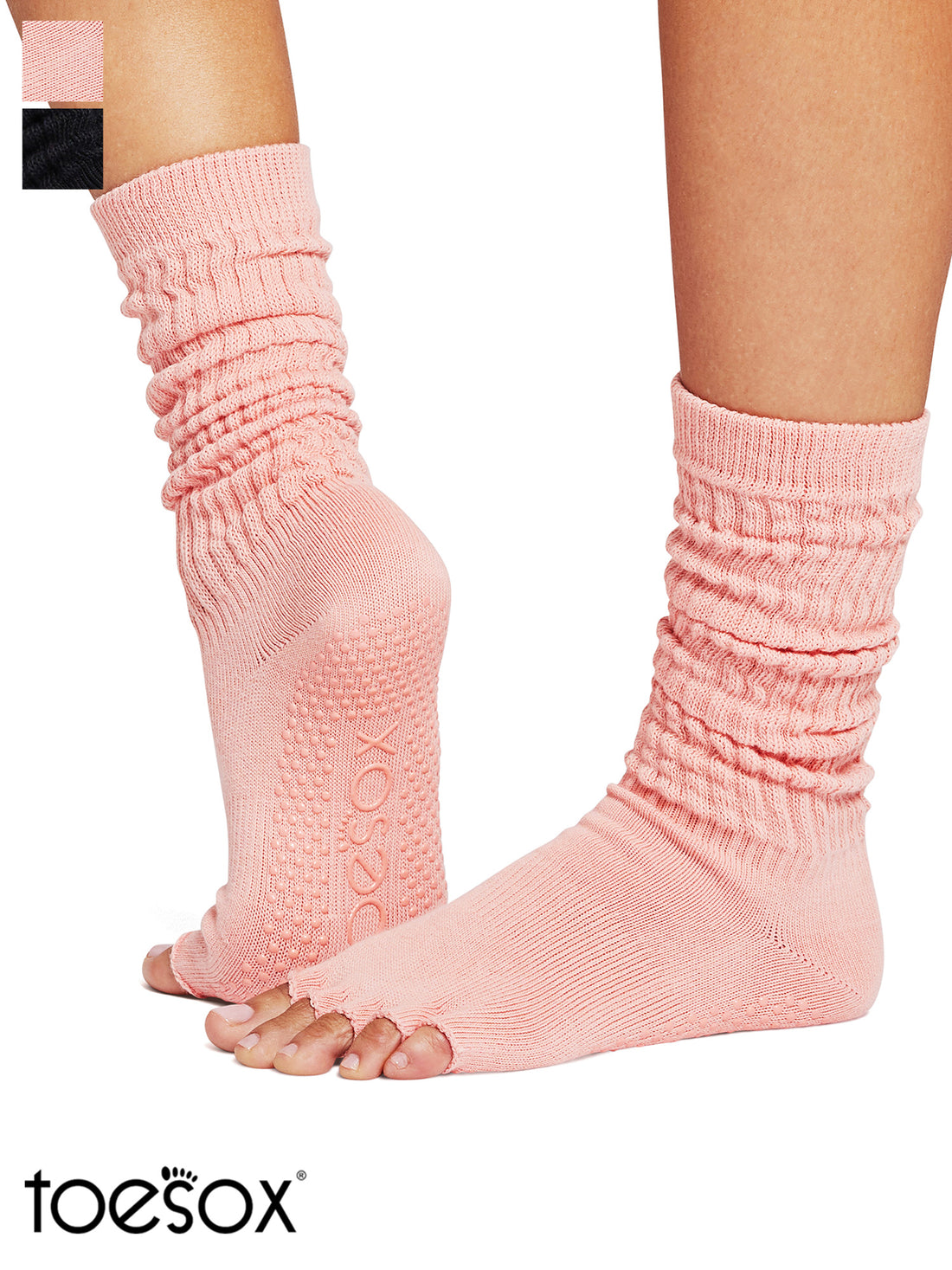 [ToeSox] Slouch (Half-Toe) Grip Socks / Yoga Pilates Socks with Anti-Slip Crew Length 24FW