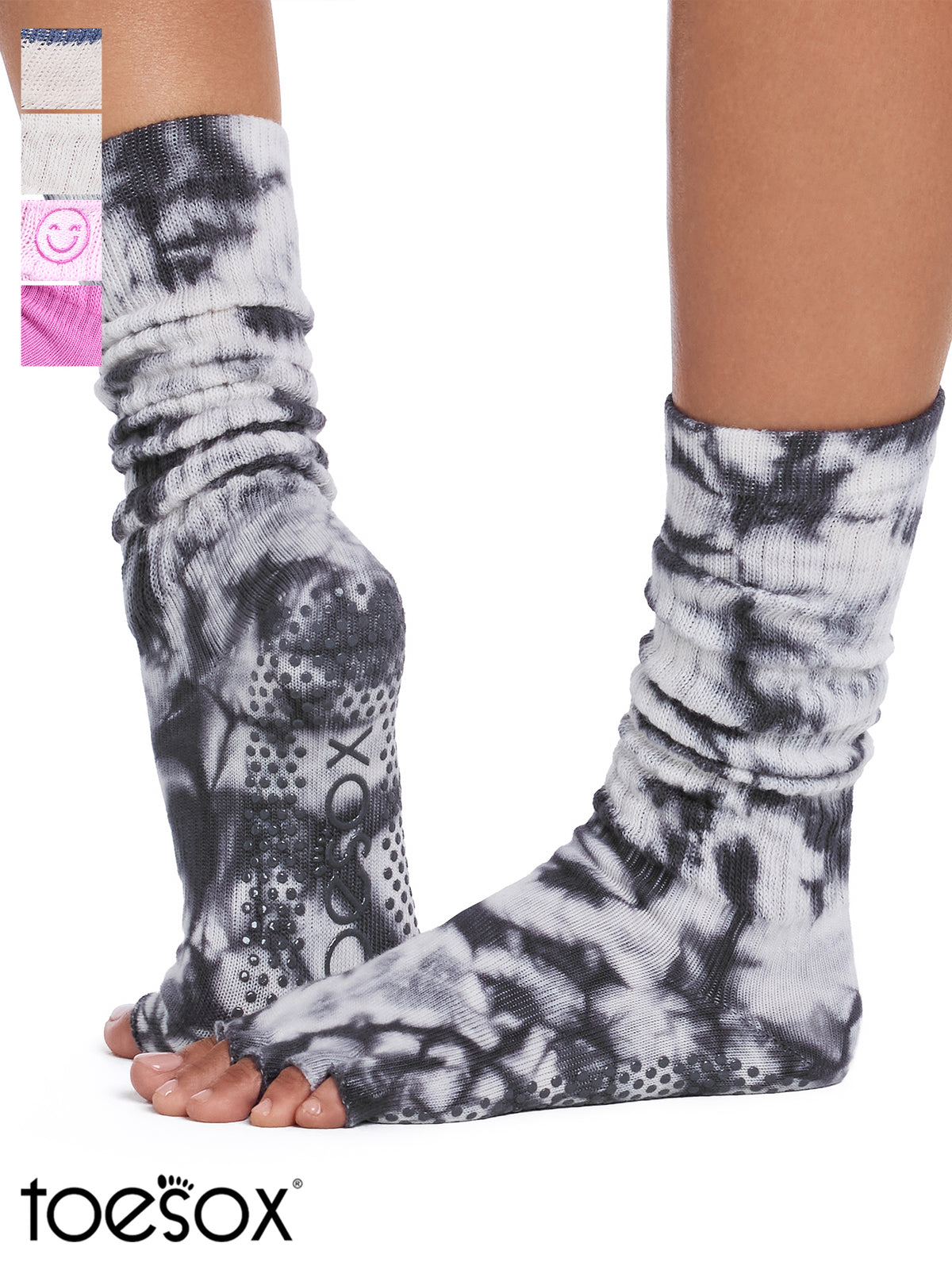 [ToeSox] Slouch (Half-Toe/Toeless) Grip Socks / Yoga Pilates Non-Slip Crew Socks 26SS_D2