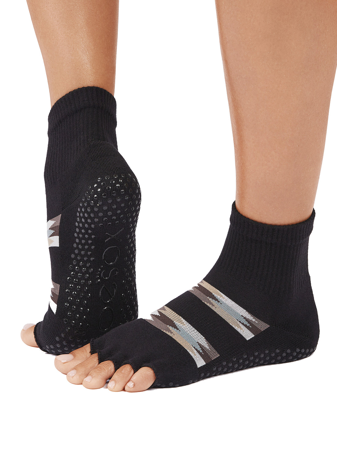 [ToeSox] Melody Ultra Fine Knit (Half-Toe) Grip Socks / Yoga Pilates Non-Slip Socks Crew Length 26SS_D2