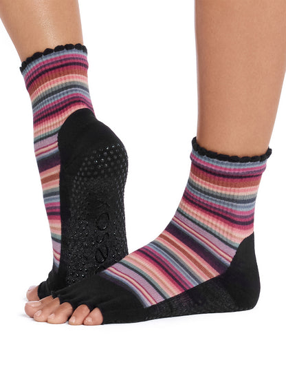 [ToeSox] Melody Ultra Fine Knit (Half-Toe) Grip Socks / Yoga Pilates Non-Slip Socks Crew Length 26SS_D2