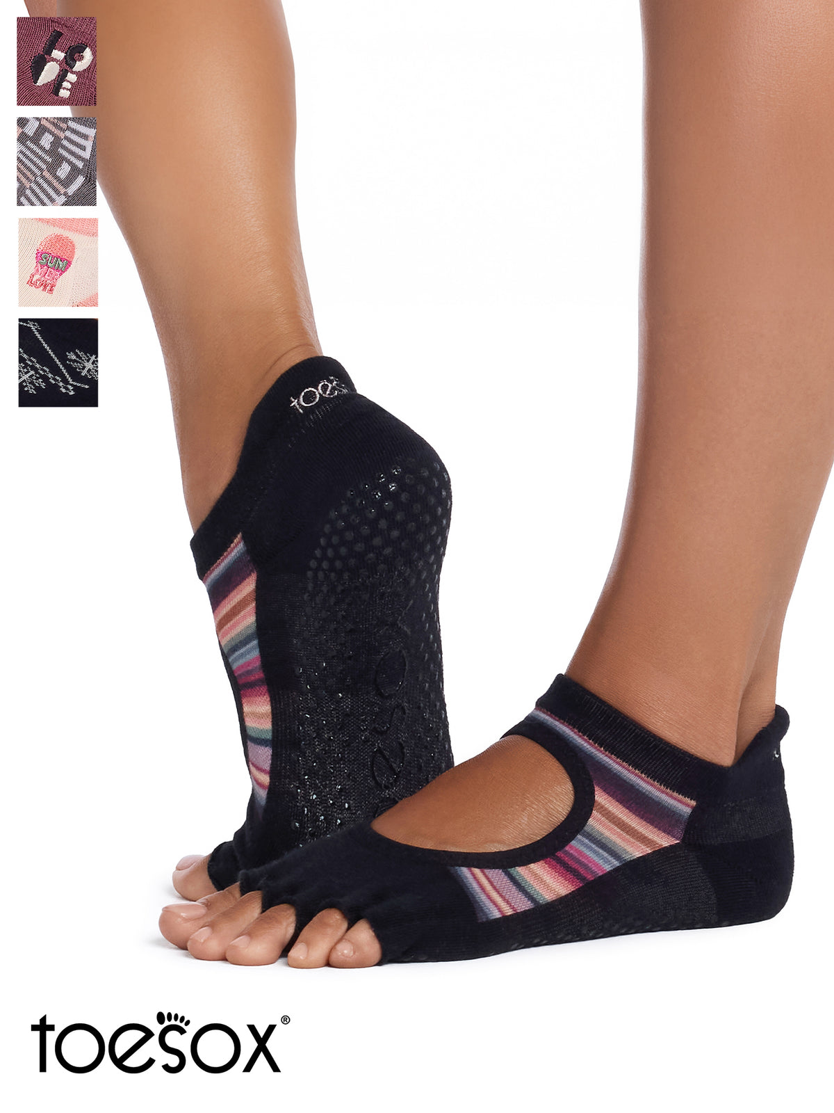 [ToeSox] Bellarina Ultra Fine Knit (Half-Toe/Toeless) Grip Socks / Yoga Pilates Non-Slip Socks 26SS_D2