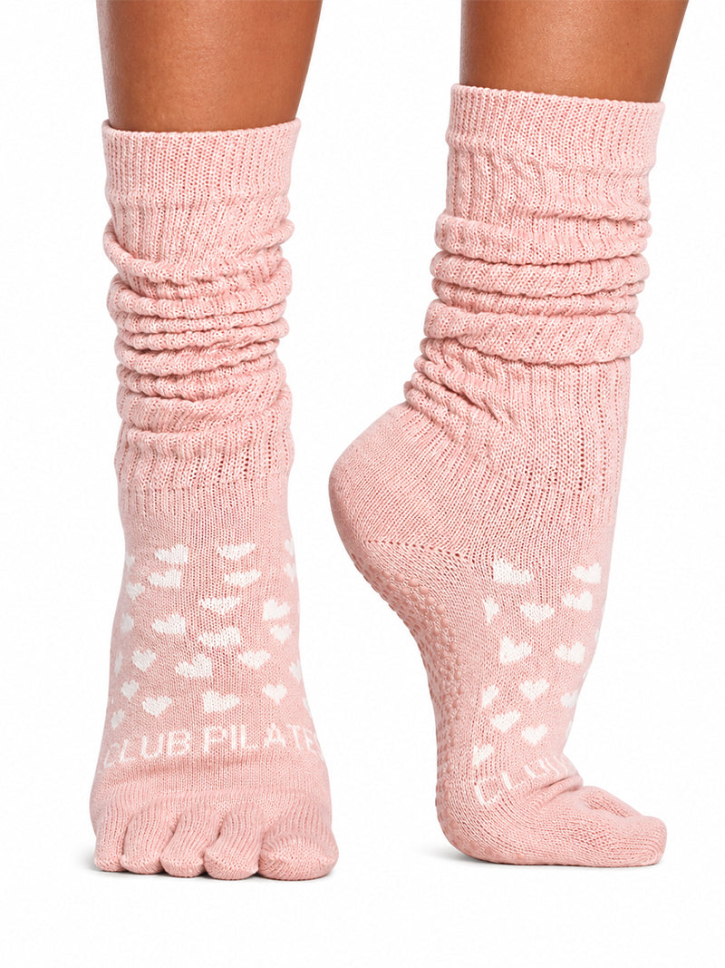 [ToeSox] ClubPilates Slouch CP スラウチ（Full-Toe／つま先あり） グリップ ソックス／ ヨガ ピラティス 滑り止め付 靴下 クルー丈 [CPJ]
