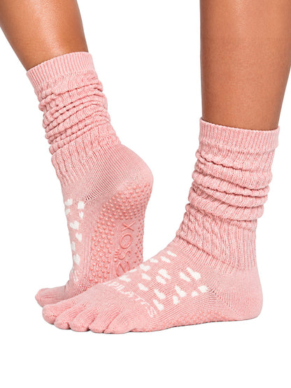 [ToeSox] ClubPilates Slouch CP スラウチ（Full-Toe／つま先あり） グリップ ソックス／ ヨガ ピラティス 滑り止め付 靴下 クルー丈 [CPJ]