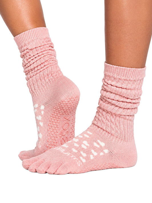 [ToeSox] ClubPilates Slouch CP スラウチ（Full-Toe／つま先あり） グリップ ソックス／ ヨガ ピラティス 滑り止め付 靴下 クルー丈 [CPJ]