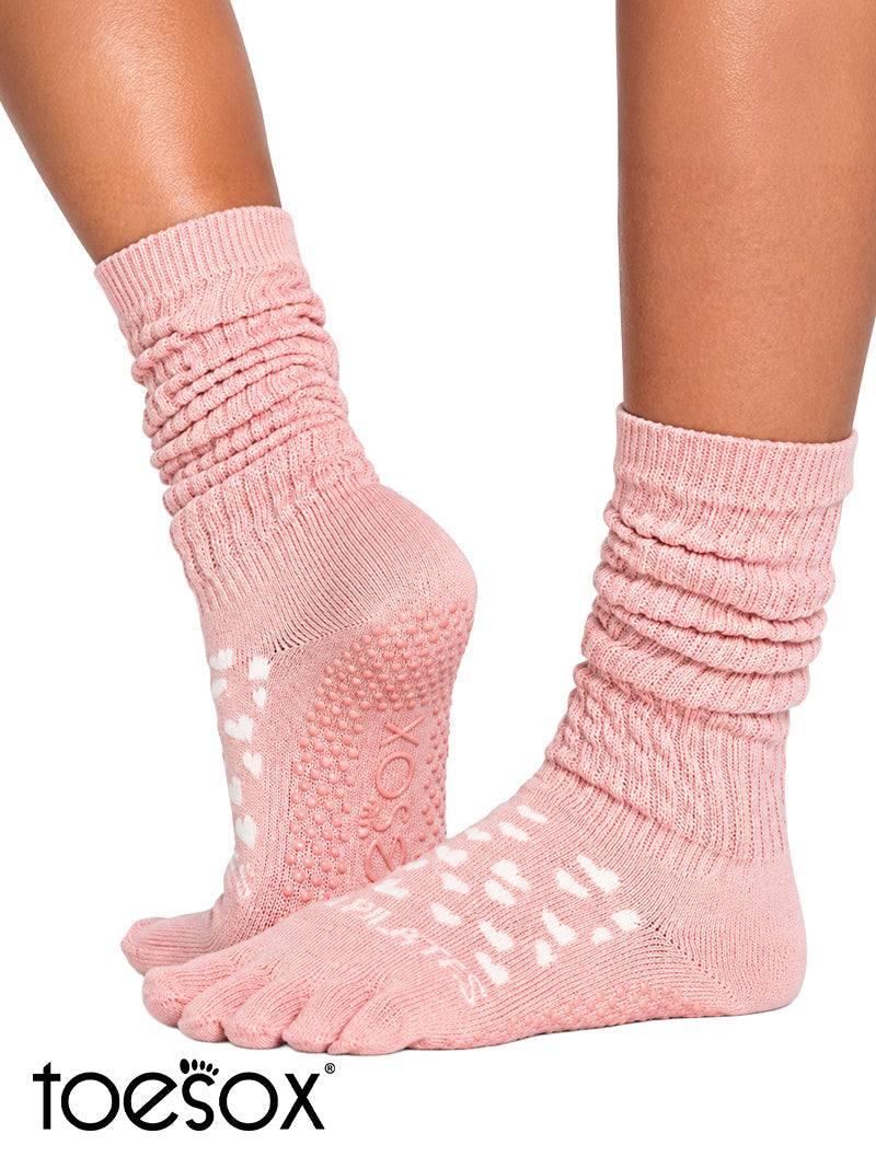 [ToeSox] ClubPilates Slouch CP スラウチ（Full-Toe／つま先あり） グリップ ソックス／ ヨガ ピラティス 滑り止め付 靴下 クルー丈 [CPJ]