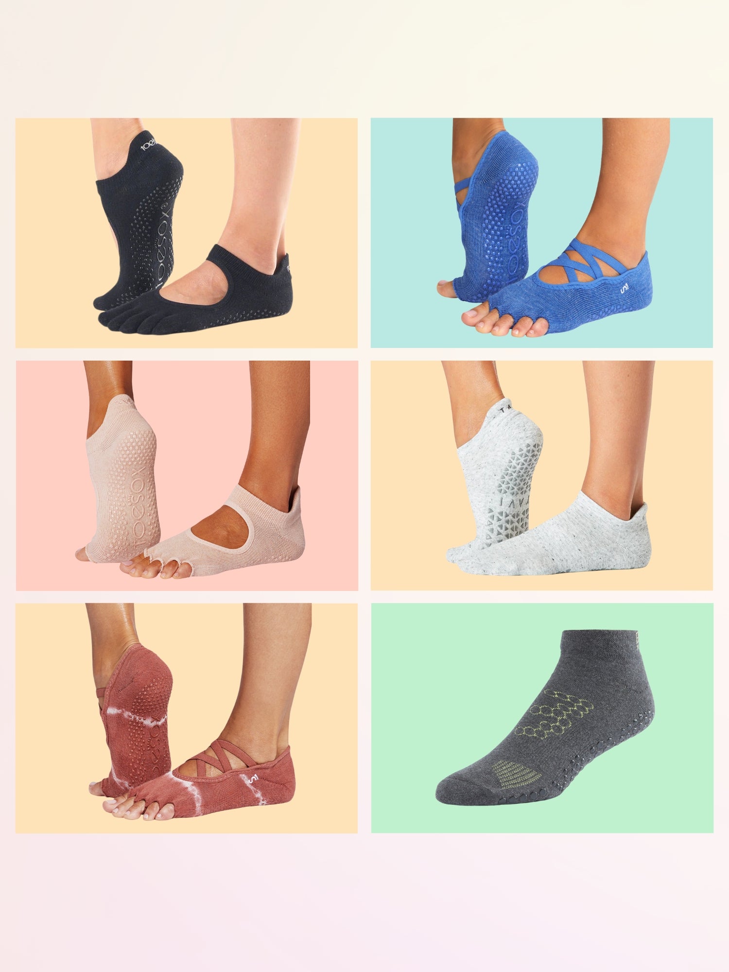 お客 ヨガ靴下 4足 Toesox ヨガ 靴下 ソックス トゥソックス TOESOX クルー Full